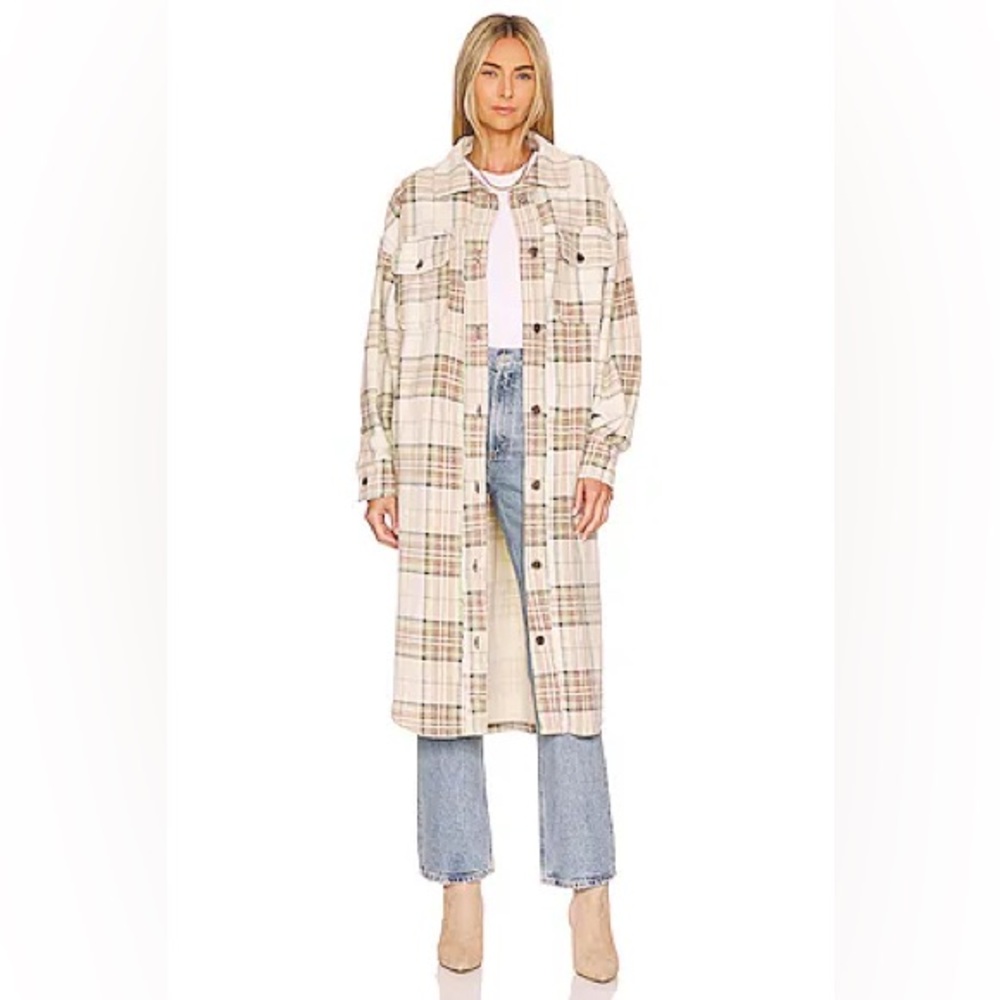 ❤️ Free People We The Free long plaid Ruby Shacket